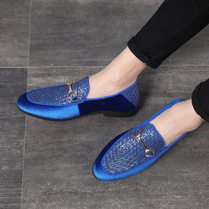 Men's loafers vintage british pointed toe leather shoes