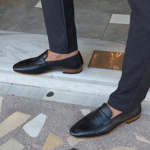 Black Penny Loafers for Men