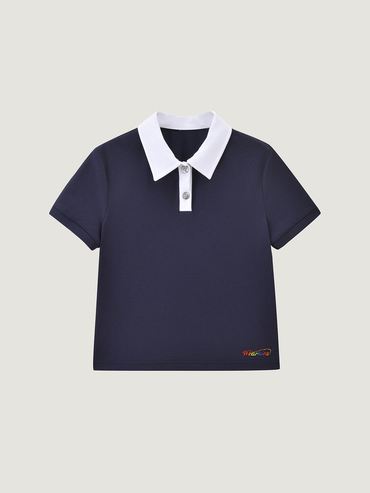 Kins Class Princess Collar Crop Polo Tee & Puffy Hem Mini Skirt For Kids